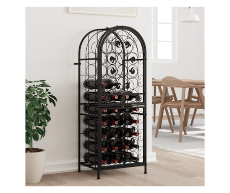 Suport sticle vin 41 de sticle, negru 45x36x120 cm fier forjat