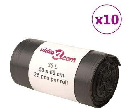 Vreće za smeće 250 kom crne 35 L