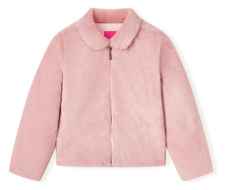 Palton pentru copii din blană artificială, roz, 128