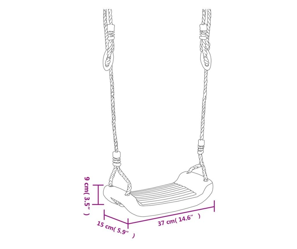 2 db kék polietilén hinta kötéllel 37 x 15 cm - 6
