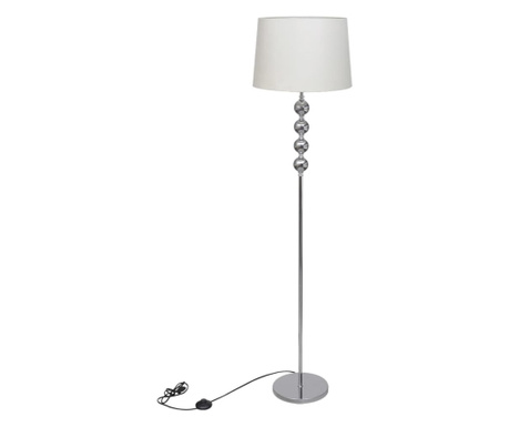Lampă de podea cu abajur, suport înalt, 4 bile decorative, alb