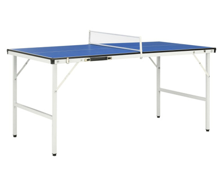 Masă de ping pong cu fileu, albastru, 152 x 76 x 66 cm