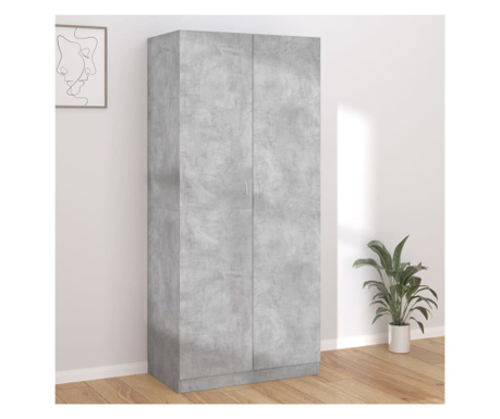 Șifonier, gri beton, 90x52x200 cm, PAL