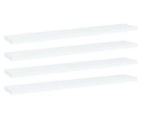 Police za knjige 4 kom bijele 60x10x1,5 cm konstruirano drvo