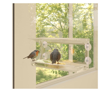 Hrănitoare păsări pentru fereastră 2 buc. 30x12x15 cm acril