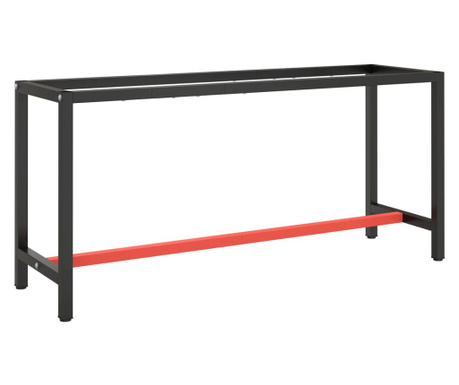 Cadru banc de lucru, negru mat/roșu mat, 170x50x79 cm, metal