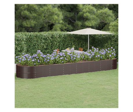 Jardinieră grădină maro 584x140x68 cm oțel vopsit electrostatic