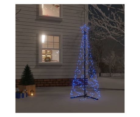 Brad de Crăciun conic, 200 LED-uri, albastru, 70x180 cm