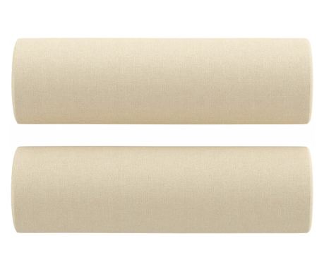 Ukrasni jastuci 2 kom krem Ø 15 x 50 cm od tkanine