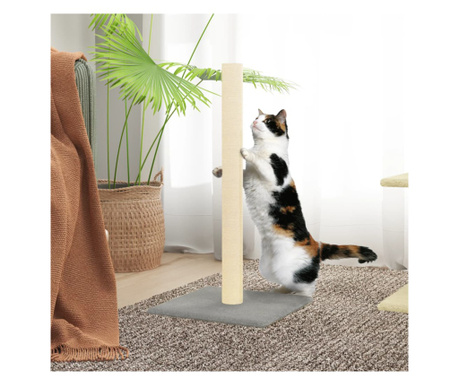 Stâlp de zgâriere pentru pisici, gri deschis, 35x35x70 cm