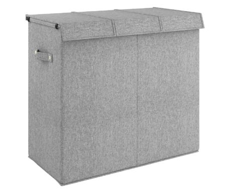 Sklopiva košara za rublje siva 64,5x34,5x59 cm umjetno platno