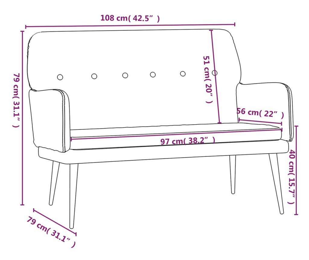 Диван, розов, 108x79x79 см, кадифе - 8