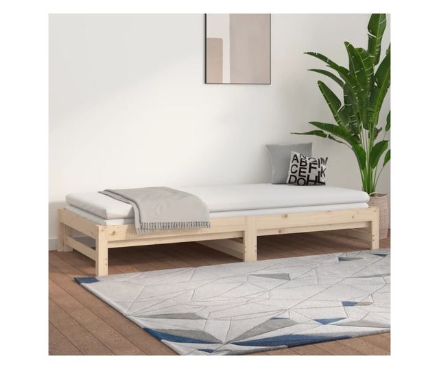 Разтегателно легло ден 2x(80x200) см Масивна борова дървесина