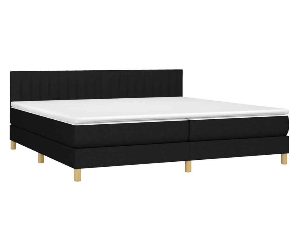 Box spring postel s matrací černá 200x200 cm textil - 3