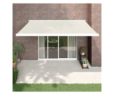Copertină retractabilă, crem, 4x3 m, textil și aluminiu