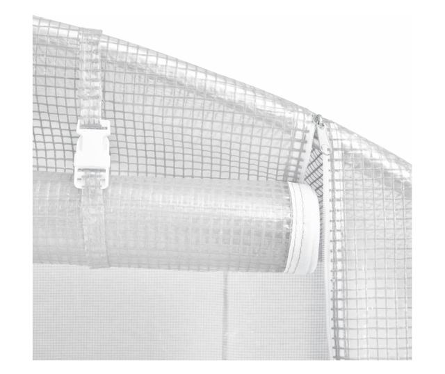 Оранжерия със стоманена рамка, бяла, 110 m², 22x5x2,3 m