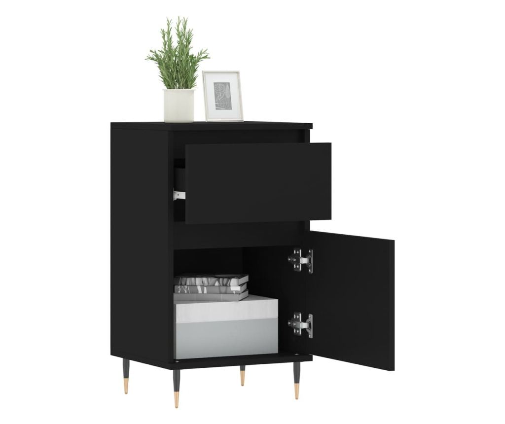 Konzola, crna, 40x35x70 cm, obrađeno drvo - 4