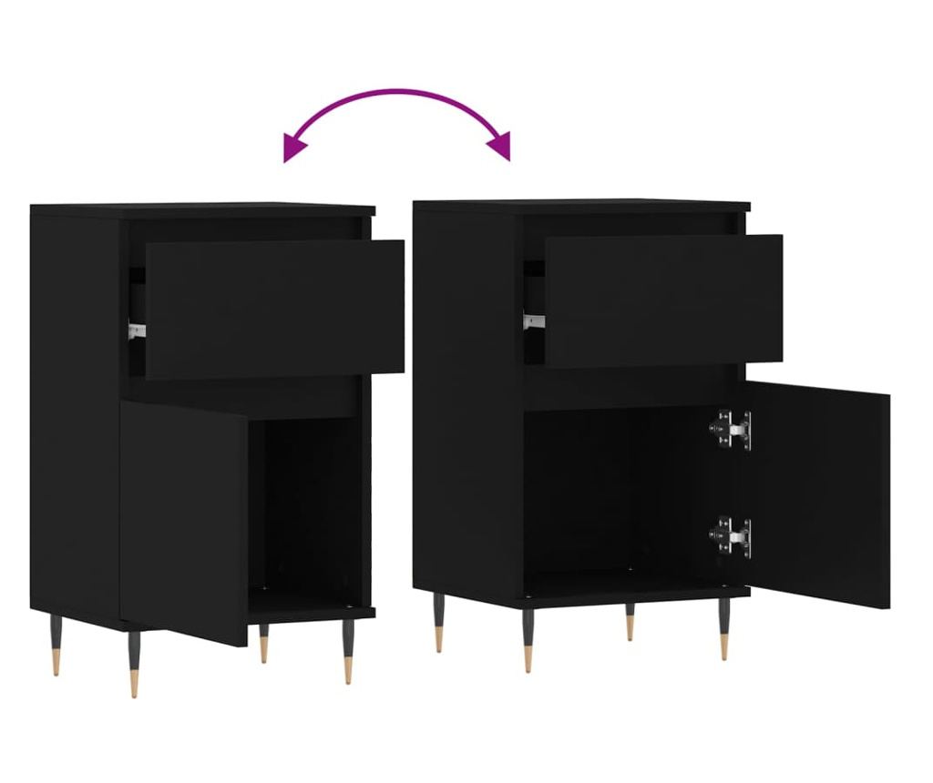 Konzola, crna, 40x35x70 cm, obrađeno drvo - 9