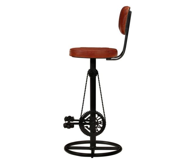 Barski stoli, 2 kosa, črna in rjava, pravo kozje usnje