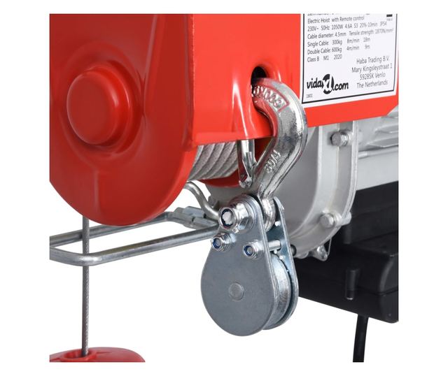 Troliu electric cu telecomandă wireless 1000 W 300/600 kg