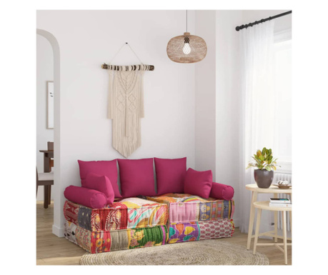 Set de perne decorative, 7 piese, roz, material textil