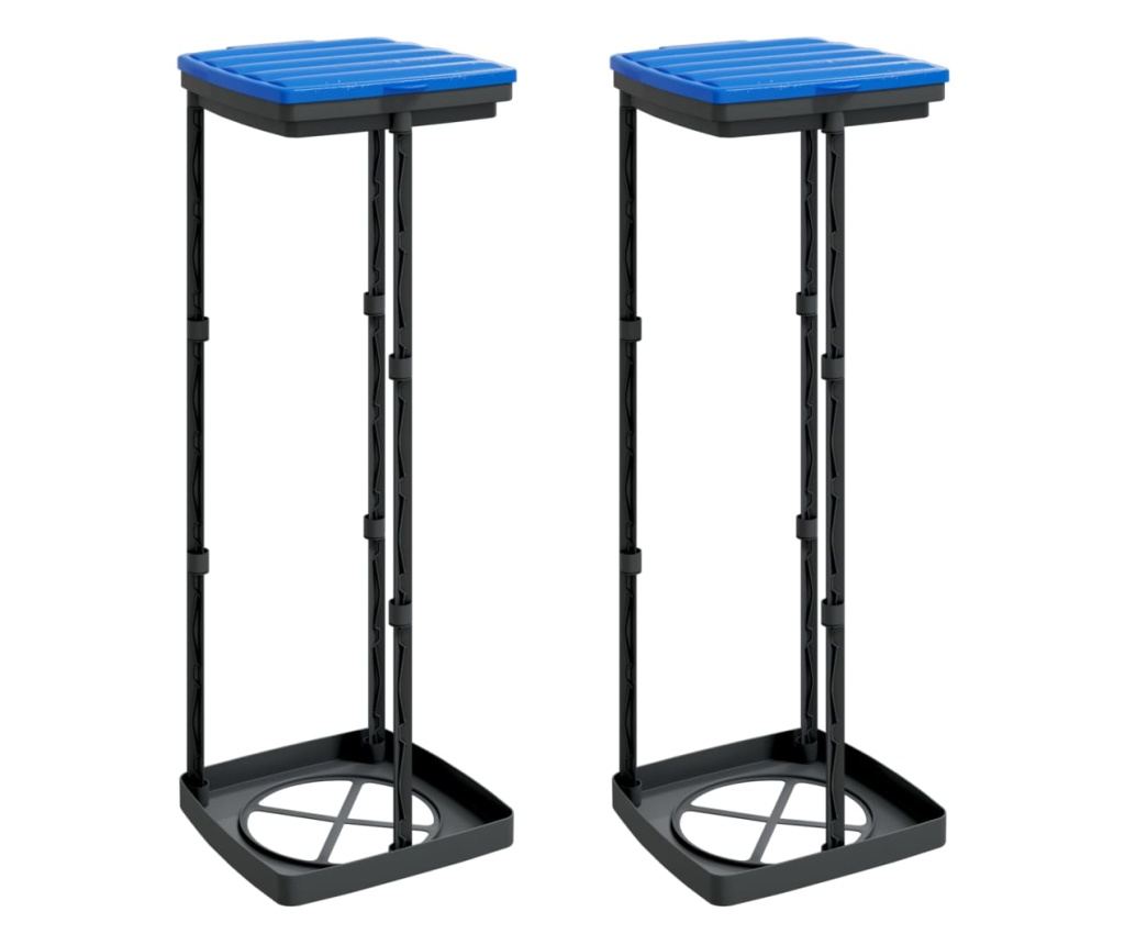 Držači za vreće za smeće, 2 kom., crna i plava, 120 L, PP - 2