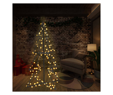 Brad Crăciun conic, 160 LED-uri, interior & exterior, 78x120 cm