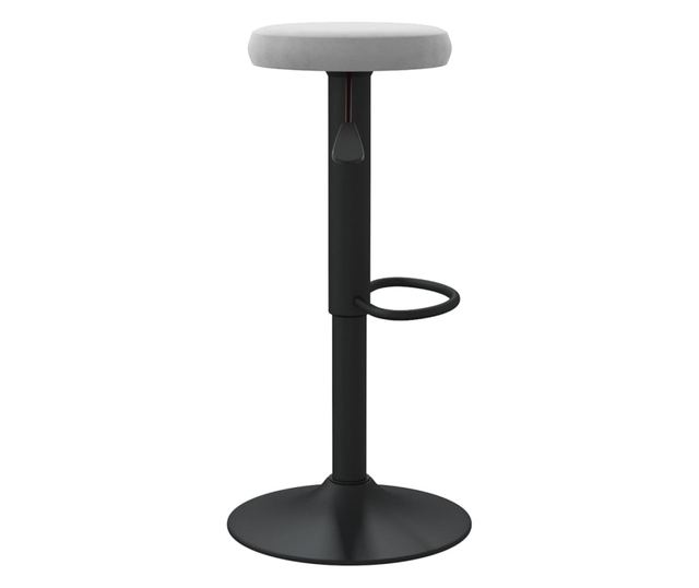 Barski stoli, 2 kosa, svetlo sivi, žamet