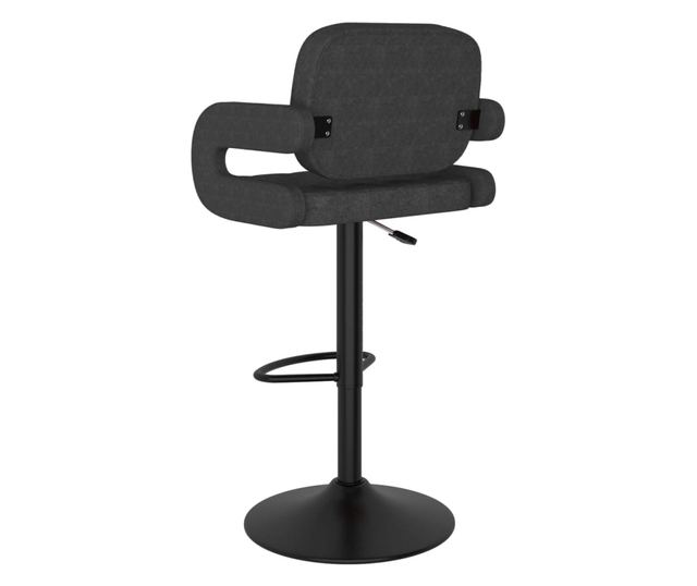 Barski stoli, 2 kosa, temno siva, blago