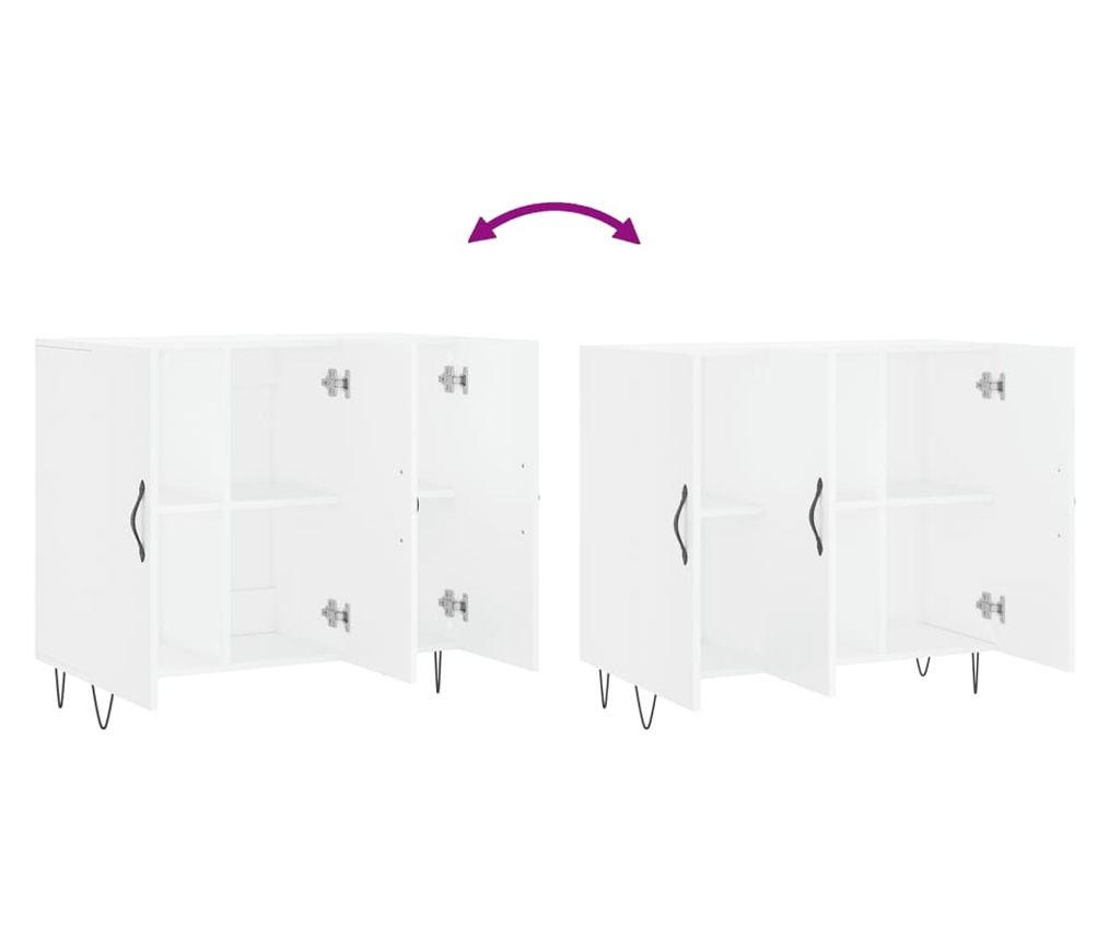 Ormarić, bijeli, 90x34x80 cm, kompozitno drvo - 9