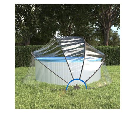 Cupolă pentru piscină, 315x158 cm, PVC, rotund