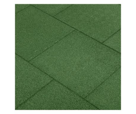 Plăci de protecție la cădere 12 buc, verde, 50x50x3 cm, cauciuc