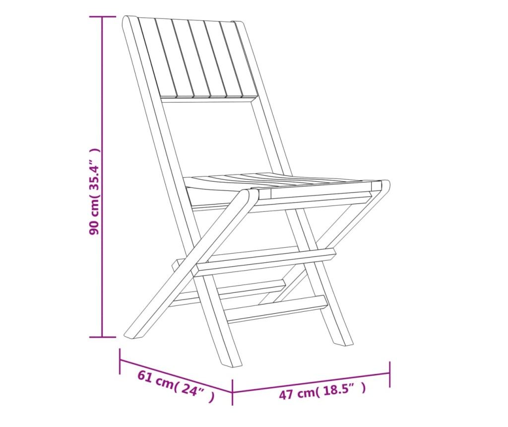 Vrtni set namještaja, masivna tikovina, 5 komada - 8