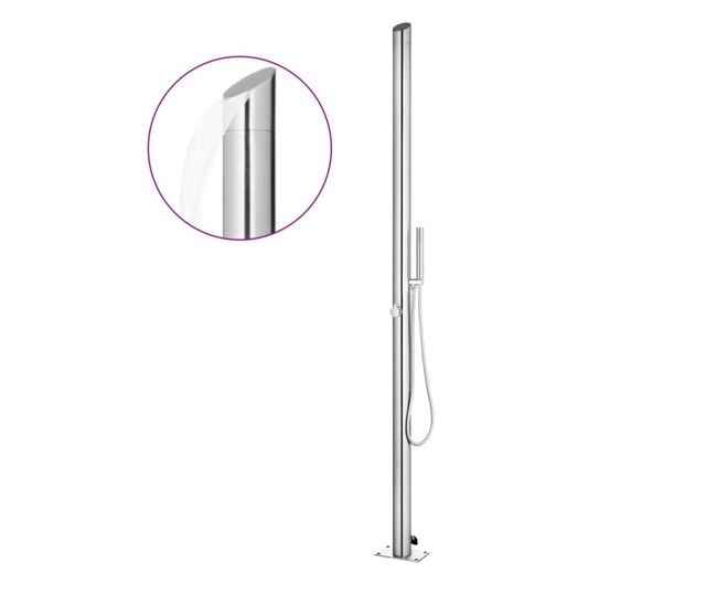 Duș de grădină cu bază gri, 225 cm, oțel inoxidabil