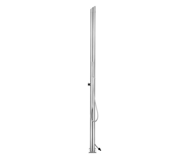 Duș de grădină cu bază gri, 225 cm, oțel inoxidabil
