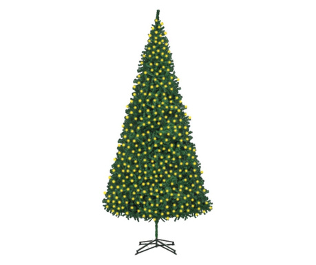 Brad de Crăciun artificial pre-iluminat, verde, 500 cm