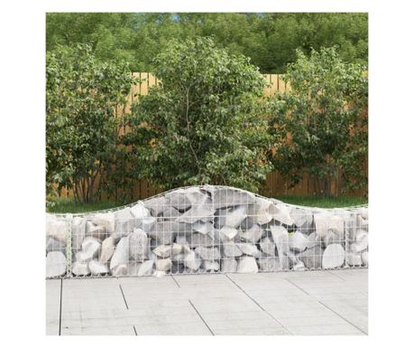 Zakrivljene gabionske košare 6 kom, 200x30x40/60 cm, pocinčano željezo