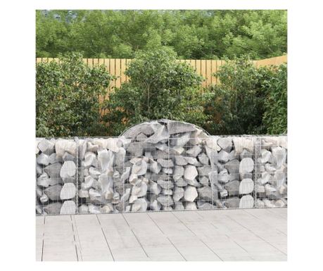 Coșuri gabion arcuite 15 buc, 200x50x80/100 cm, fier galvanizat