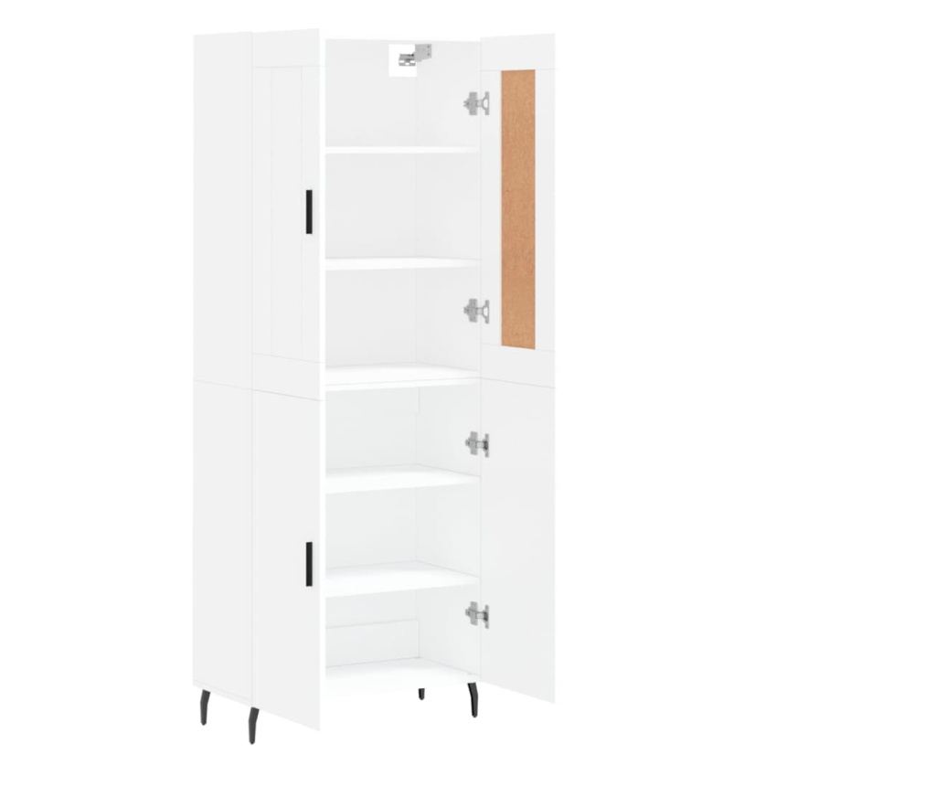 Visoki ormarić, bijeli, 69,5x34x180 cm, kompozitno drvo - 4