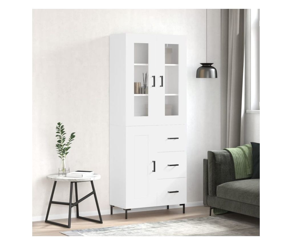 Skříň highboard bílá 69,5 x 34 x 180 cm kompozitní dřevo - 2