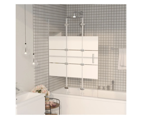 Cabină de duș pliabilă, alb, 100x140 cm, ESG
