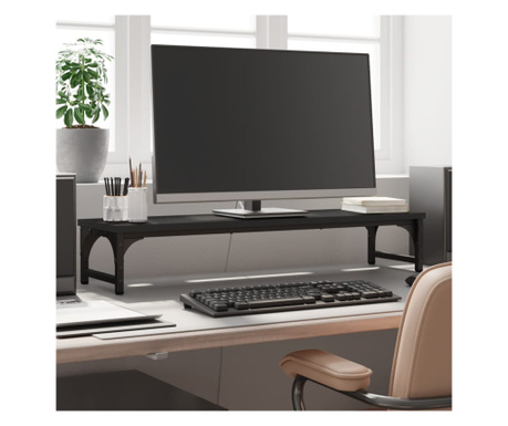 Suport pentru monitor, negru, 85x23x15,5 cm, lemn compozit