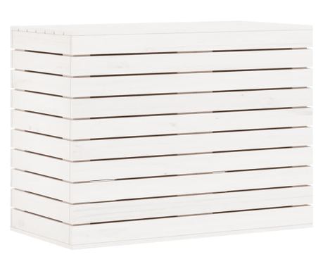 Košara za rublje bijela 88,5x44x66 cm od masivne borovine