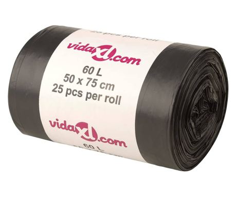 vidaXL Saci de gunoi 250 buc. negru 60 L