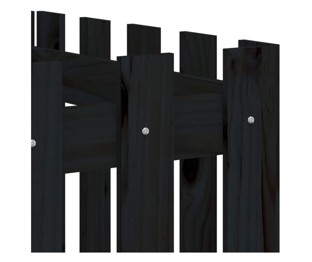 Vyvýšený záhon plotový design černý 200x50x50 cm masiv borovice - 7