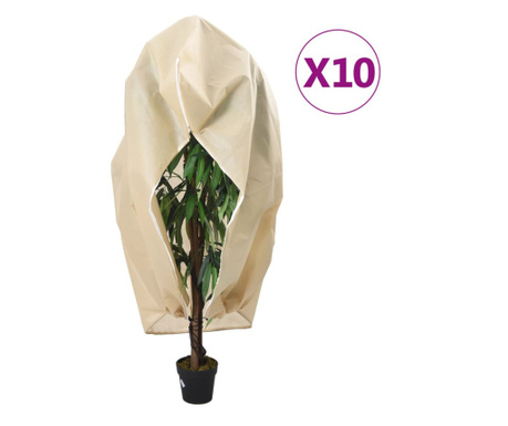 Protecție de fleece plante cu fermoar 10 buc 70 g/m² 2,36x2 m