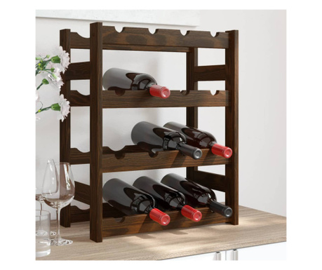 Suport sticle de vin, 16 sticle, maro, lemn masiv de pin