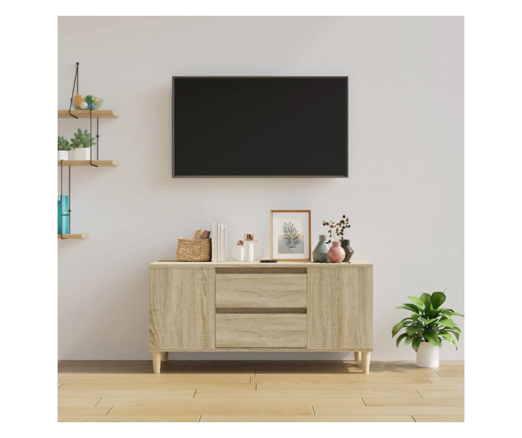 Comodă TV, stejar sonoma, 102x44,5x50 cm, lemn prelucrat - Vivre