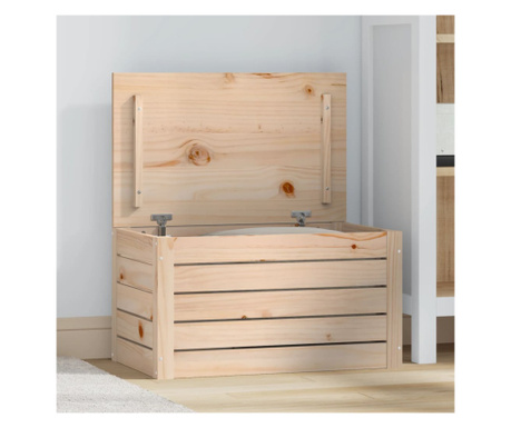 Cutie de depozitare, 59,5x36,5x33 cm, lemn masiv de pin