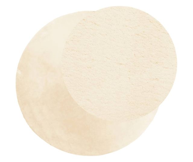 HUARTE krémszínű rövid szálú puha és mosható szőnyeg Ø 120 cm